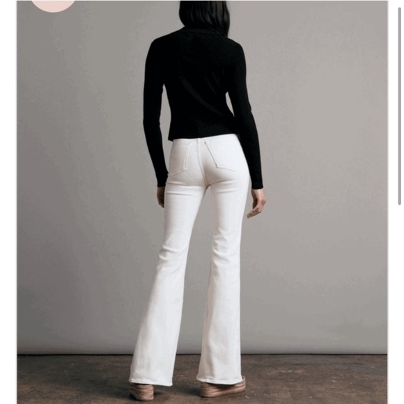 RAG & BONE Casey Hight Rise Ankle Flare in Coated White Sz 32 NEW - Picture 2 of 6